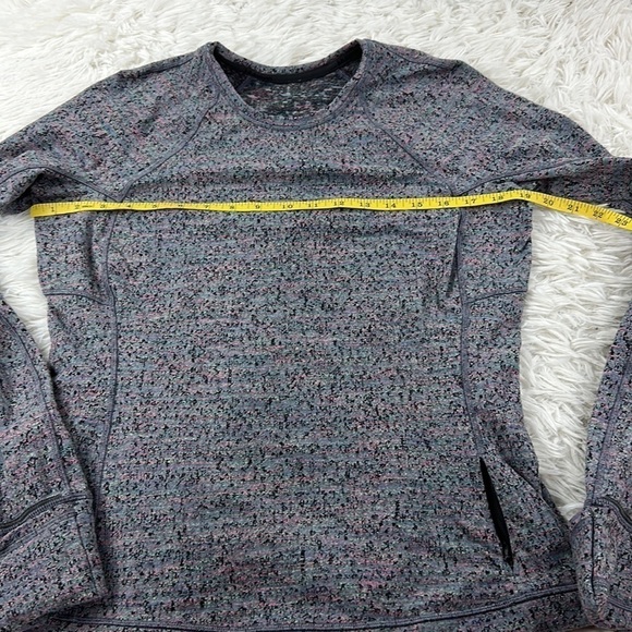 Lululemon Runderful Long Sleeve Neon Tweed Jacquard HTR Battleship Electric Cora - Picture 2 of 6